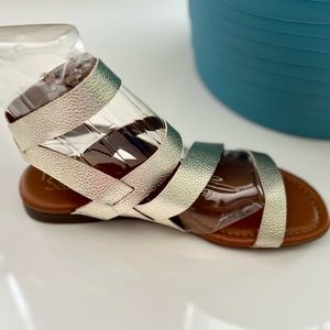 New Franco Sarto gold metallic sandals